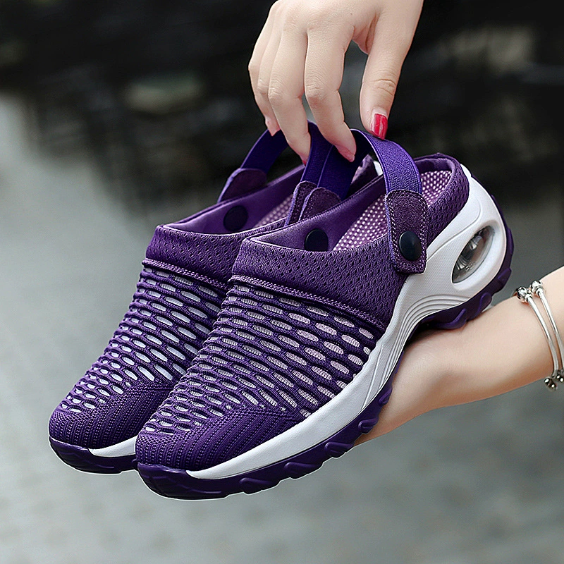 Женская обувь с сеткой больших размеров, 41 летние повседневные сандалии, Женская дышащая легкая обувь на воздушной подушке для матерей для пожилых людей 077