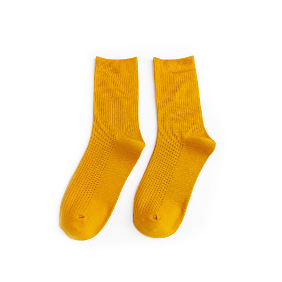 Socks women's socks autumn and winter tube women's socks double needle striped cotton socks piled women's socks sweat-absorbent deodorant factory direct sales
