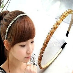 Korean Fashion Flash Double Drain Crystal Hair Band Celebrity Internet Redhead Headpiece Hair Accessory Water Diamond Hair Band Hairpin 