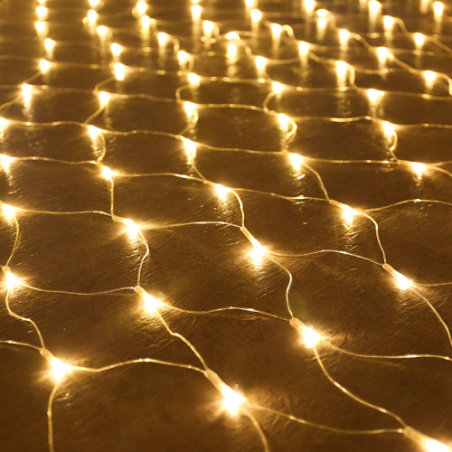 led fishing net lights flashing string lights starry sky outdoor waterproof lawn star lights floor decoration mesh curtain lights