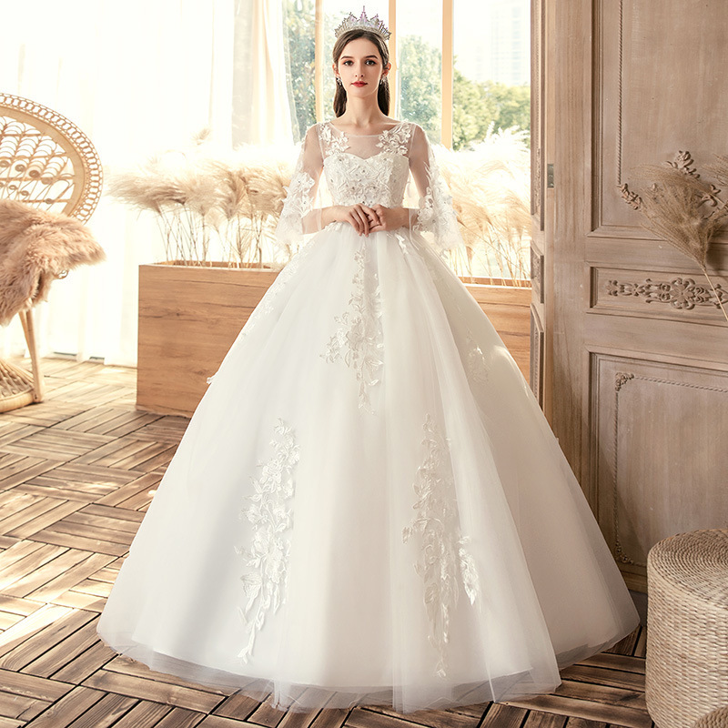 2025 new plus size wedding dress m slim fat bride knot shoulder-length wedding dress arm cover autumn and winter 2025 new plus size wedding dress m slim fat bride knot shoulder-length wedding dress arm cover autumn and winter