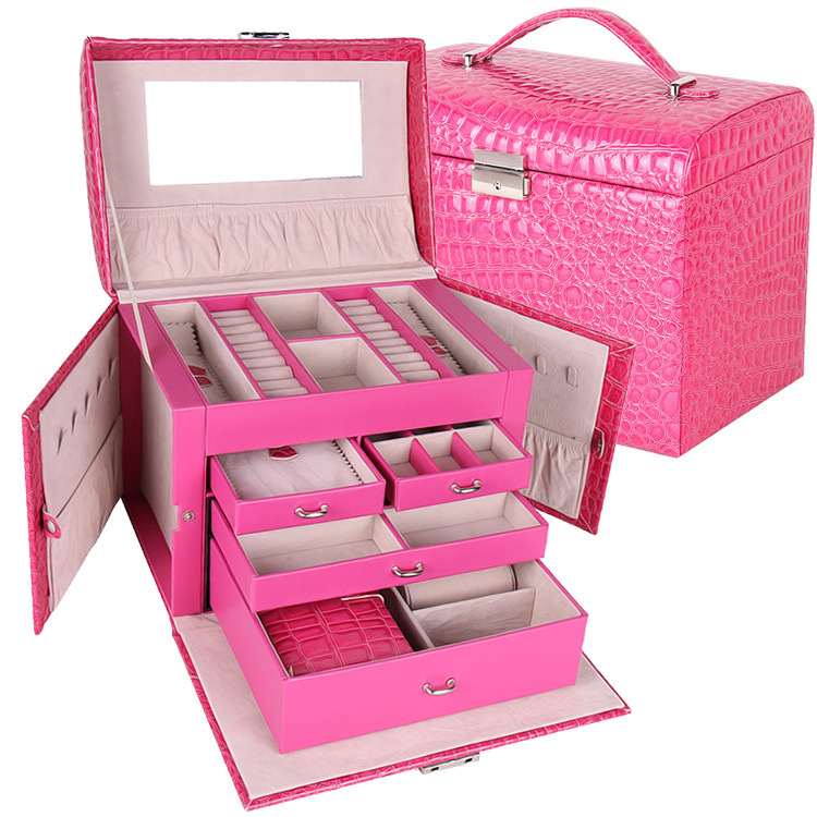 皮革大蝴蝶首饰盒 礼品礼物 婚庆结婚礼物 欧式公主 鳄鱼纹经典