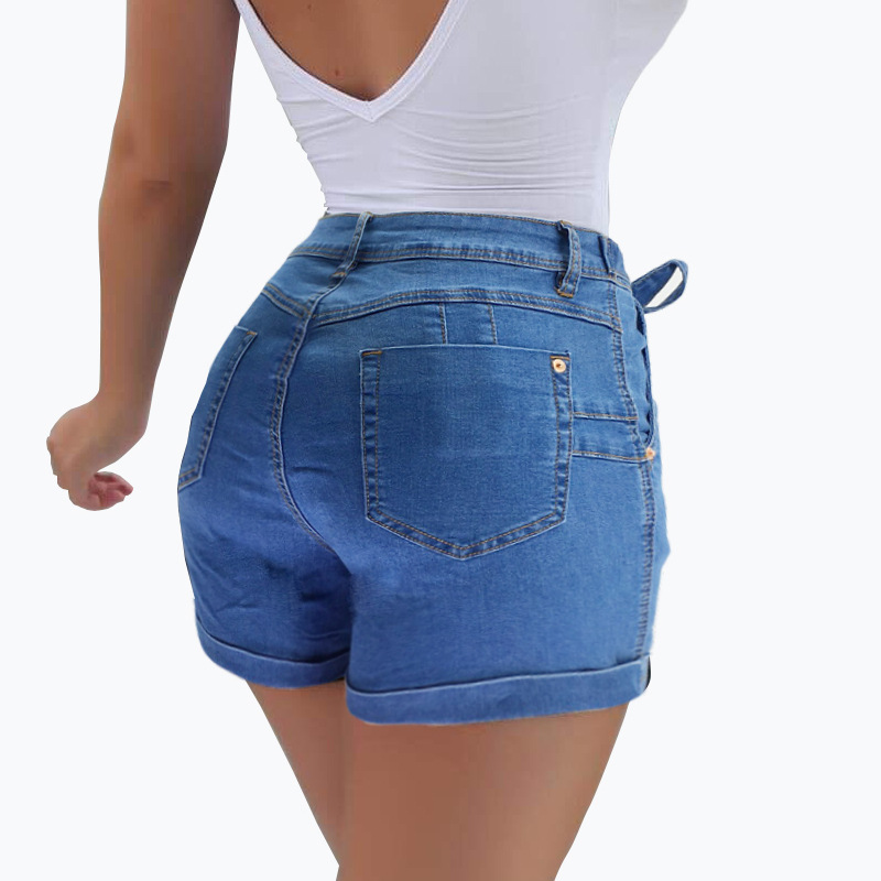 Verano hip lifting Slim lavado Denim mujeres shorts de alta elasticidad Amazon eBay estación independiente deseo comercio exterior en stock