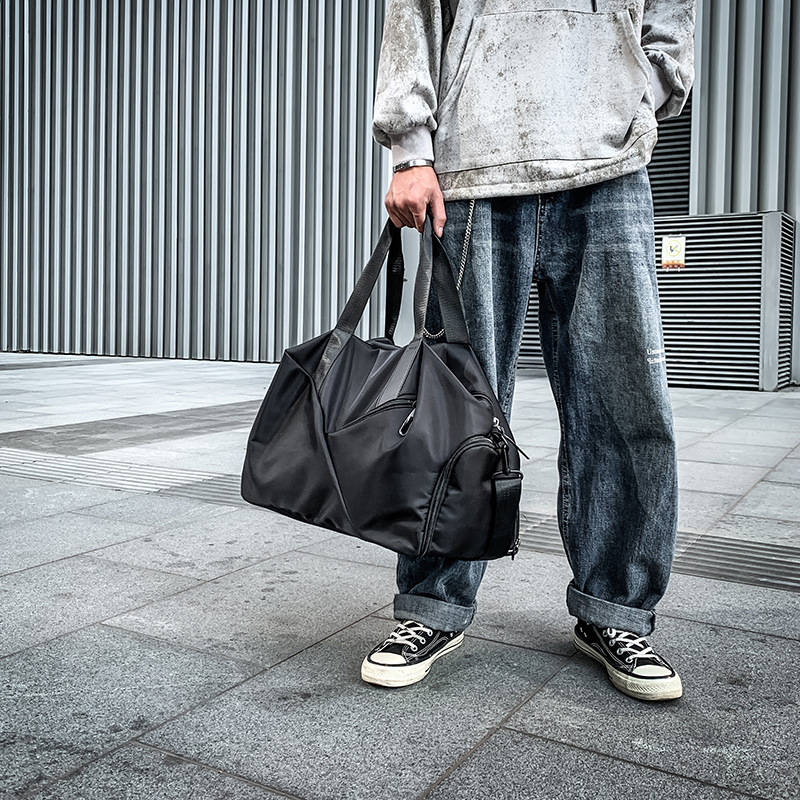 Bolsa de viaje portátil de gran capacidad bolsa de equipaje de corta distancia bolsa de viaje ligero de los hombres bolsa de viaje de separación húmeda y seca