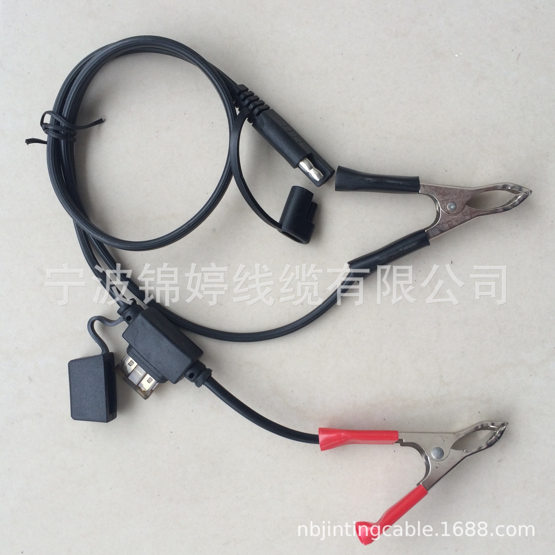 汽车二芯插头7.5A保险座鱼夹保护电源线