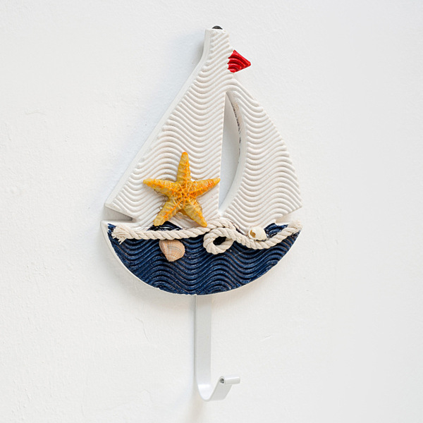 Mediterranean style coat hook home jewelry wall hook small fish…