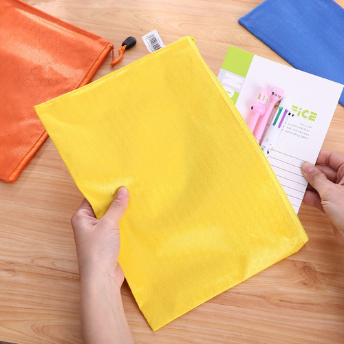 Creative Stationery Oxford Cloth Document Bag A4 Portable Color Zipper Bag Student Office Waterproof Information Bag Wholesale