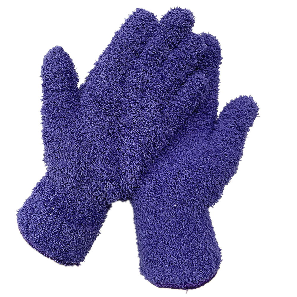 Guantes de polvo de fibra ultra fina guantes de coral guantes de lavado de coche limpieza color sólido de cinco dedos del hogar absorbente guantes de pelo seco