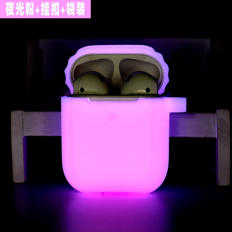 Aplicable a airpods Segunda Generación caso protector luminoso Apple Bluetooth auricular caso silicona fluorescente auricular caso al por mayor