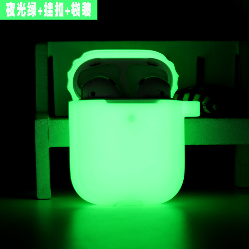 Aplicable a airpods Segunda Generación caso protector luminoso Apple Bluetooth auricular caso silicona fluorescente auricular caso al por mayor