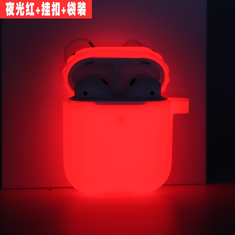 Aplicable a airpods Segunda Generación caso protector luminoso Apple Bluetooth auricular caso silicona fluorescente auricular caso al por mayor