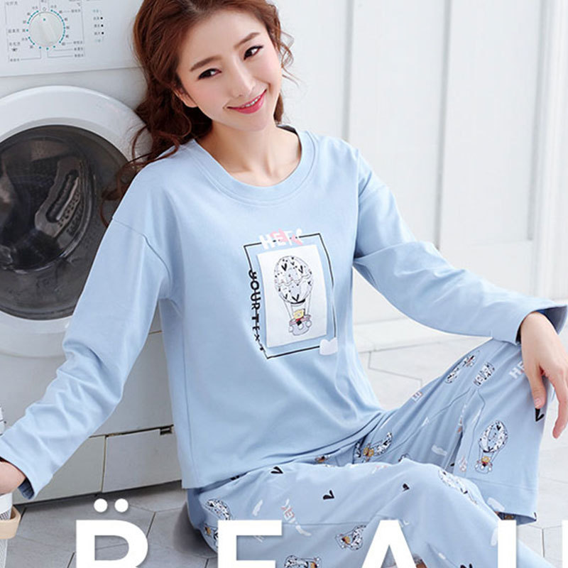 Завод внешняя торговля пижама женский весенний и осенний сезон. длинный рукав костюм двойка домой Одежда свежий милый студент комната с несколькими кроватями домой Одежда