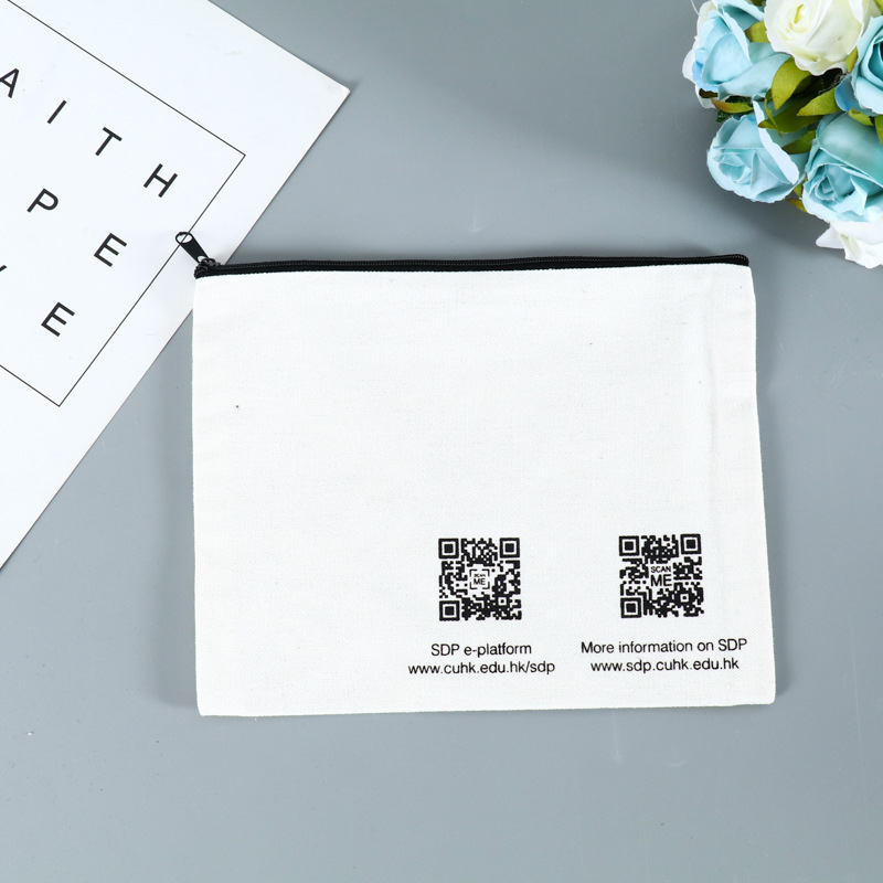 厂家定制学生棉帆布拉链袋定制 拉链收纳帆布笔袋帆布化妆袋定做