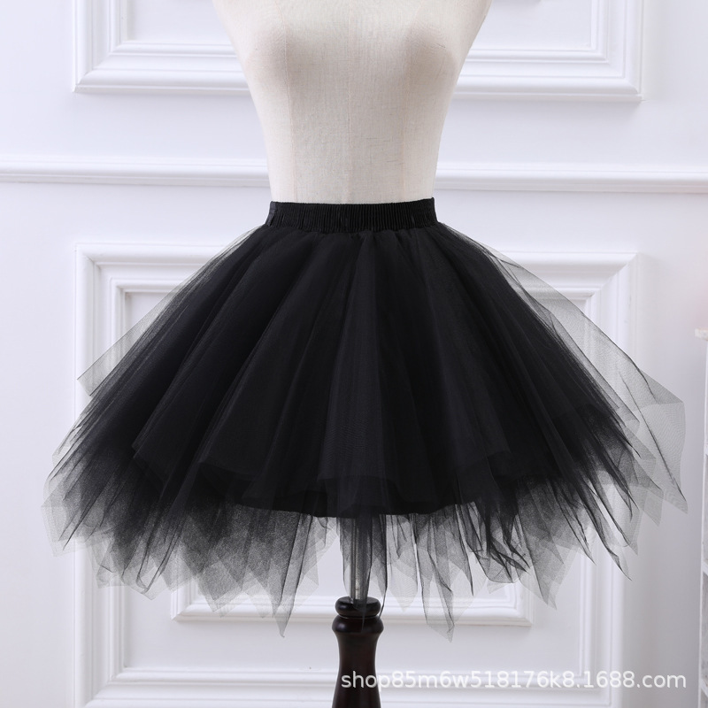 European and American Export Large Size Adult Petticoat Half-Length Gauze Skirt Boneless Colorful Skirt Performance Event Fluffy Ballet Skirt for Women