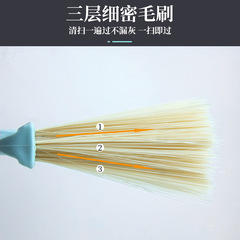 Combination of brush and broom set with bristles, water scraper, bathroom broom and sweep set, three-piece cleaning set