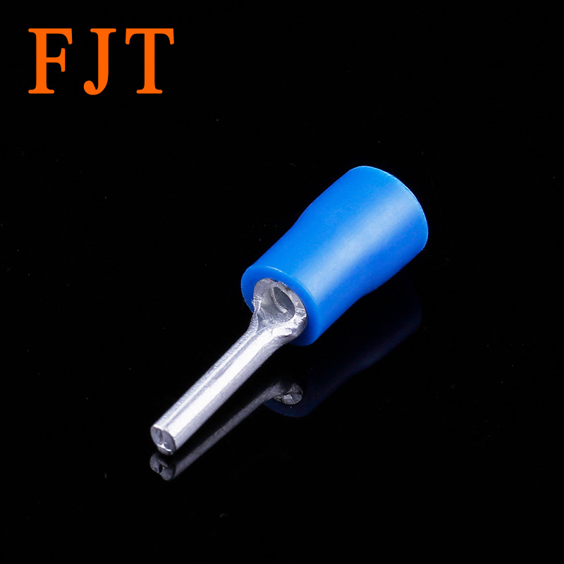 PVC针形端子绝缘冷压接线端子加铜套双压接线耳线鼻子双铆压端头