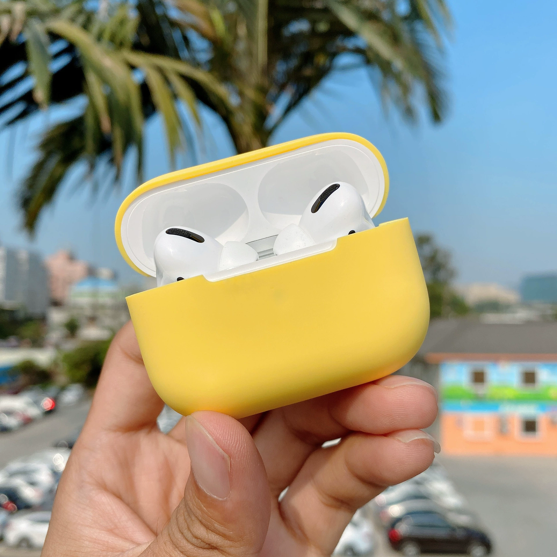 Силиконовый беспроводной защитный чехол (совместимый с Apple) для наушников, тонкий софт-тач, многоцветный