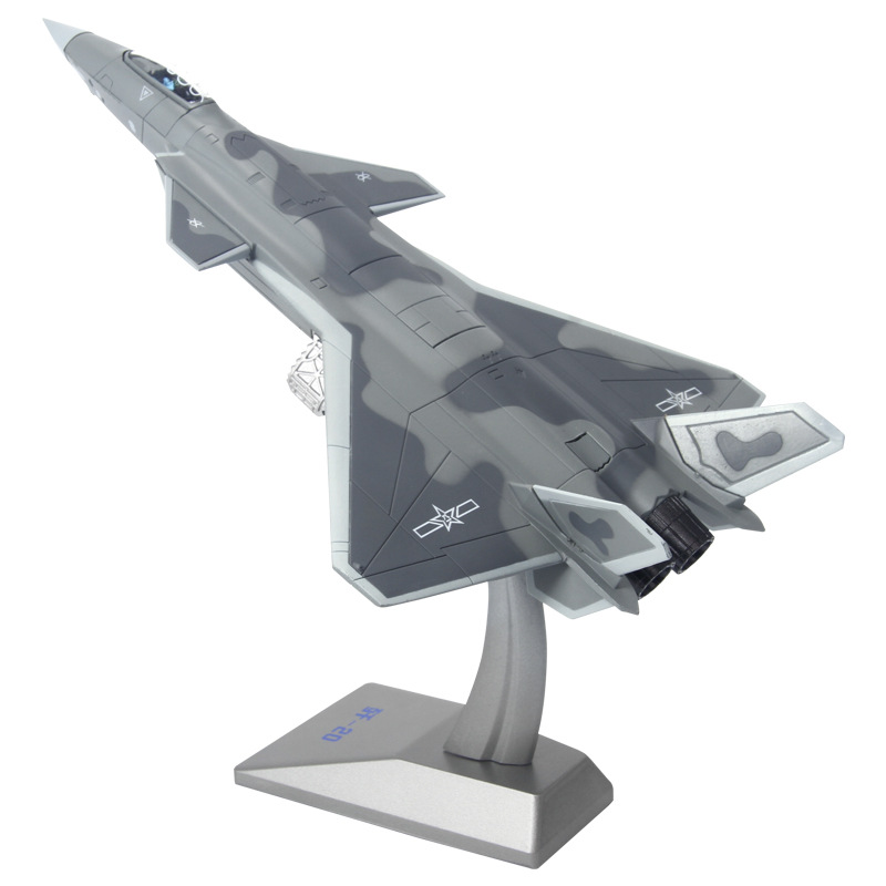 Alloy1:72 J-20 Aircraft Military Model Simulation Fifth Generation Fighter Model Simulation Military Gift