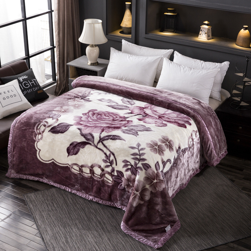 Manta Raschel engrosada de doble cara con estampado de leopardo, manta de lana de coral súper suave y cálida de invierno, manta de boda