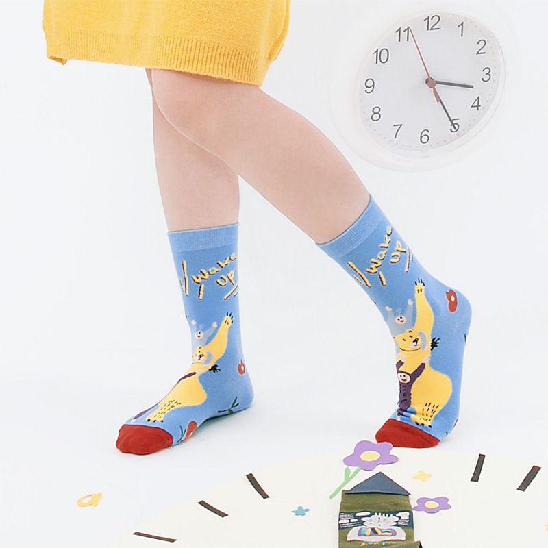 Men's Summer New Breathable Sweat Absorbing Deodorant Socks Original Socks Men's Socks Cartoon Illustration Casual Socks Women
