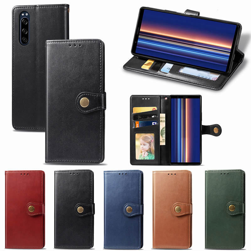 Suitable for Sony Xperia10V Mobile Phone Case Business Leather Pattern Flip Cover Sony 5V Card Coin Purse Protective Cover