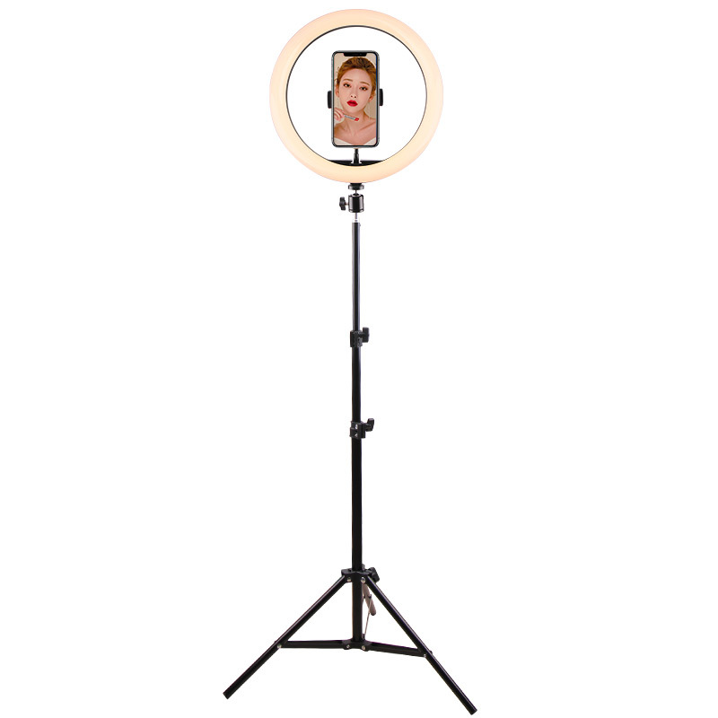 Mobile Live llenar luz traje selfie soporte trípode ancla belleza luz transfronteriza anillo de 12 pulgadas luz de iluminación