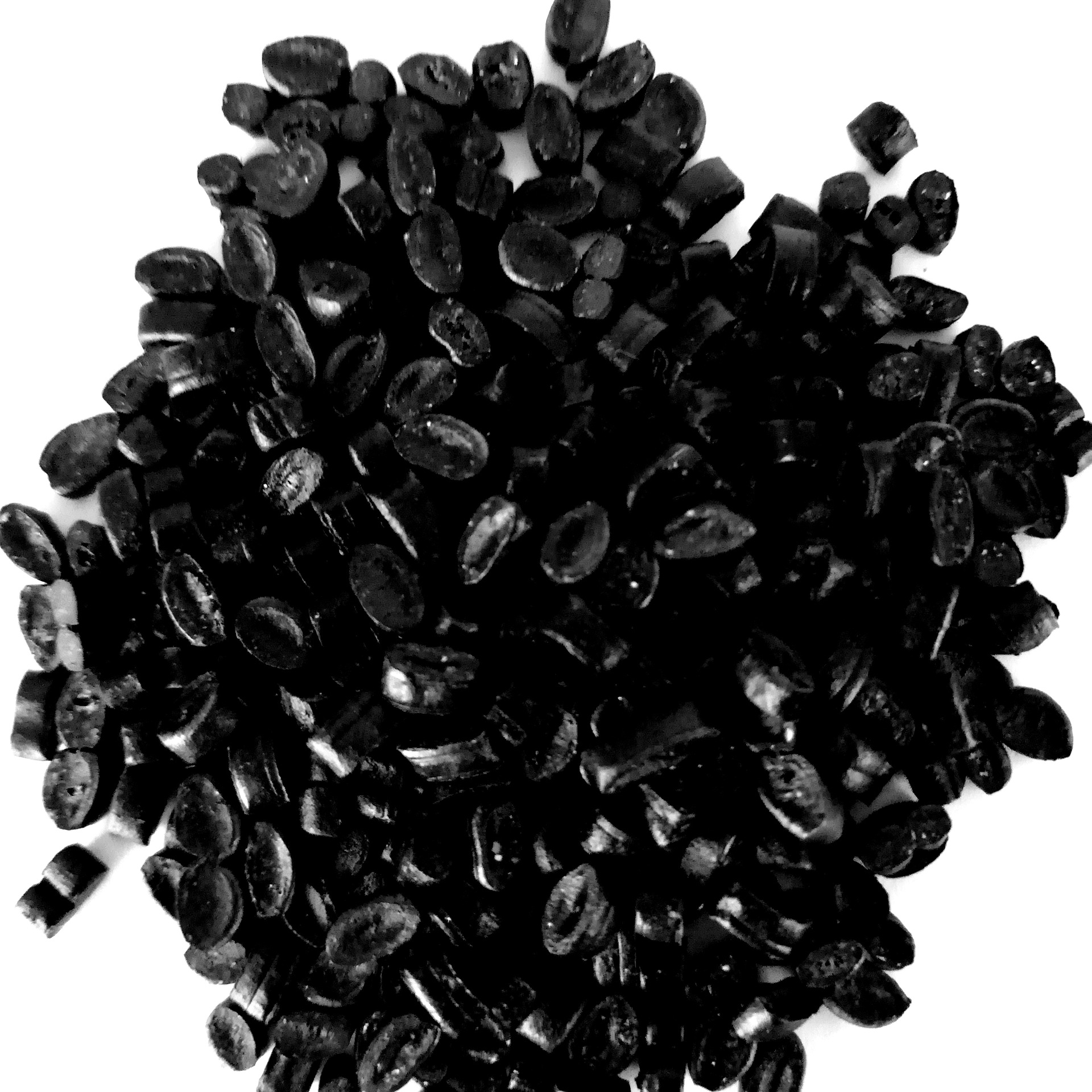 工厂销售色母炭黑PP PE复合塑料颗粒 纸厂料 包角角码秧盘黒料