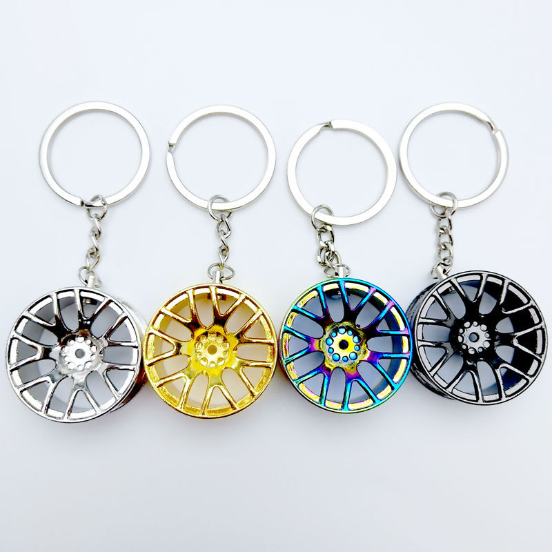 Car modified wheel hub key chain metal pendant accessories key chain custom personalized creative promotional gifts Car modified wheel hub key chain metal pendant accessories key chain custom personalized creative promotional gifts