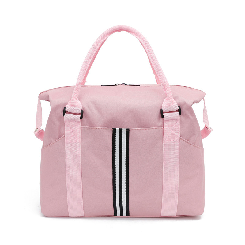 Rayas blancas dobles rosadas