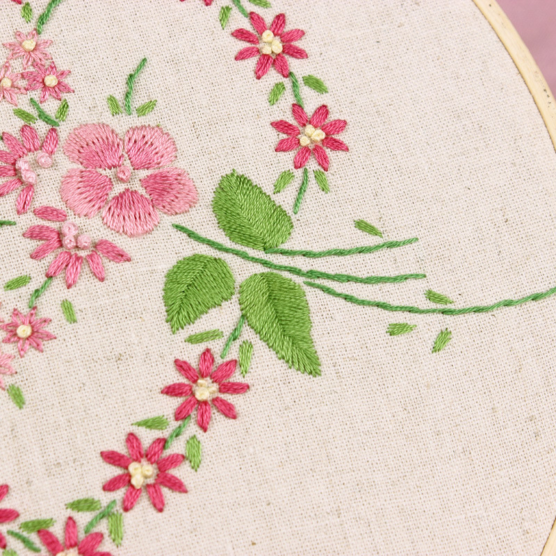 Amante amor el uno con el otro DIY bordado hecho a mano paquete de material kit costura traje lino base tela ha sido pintado