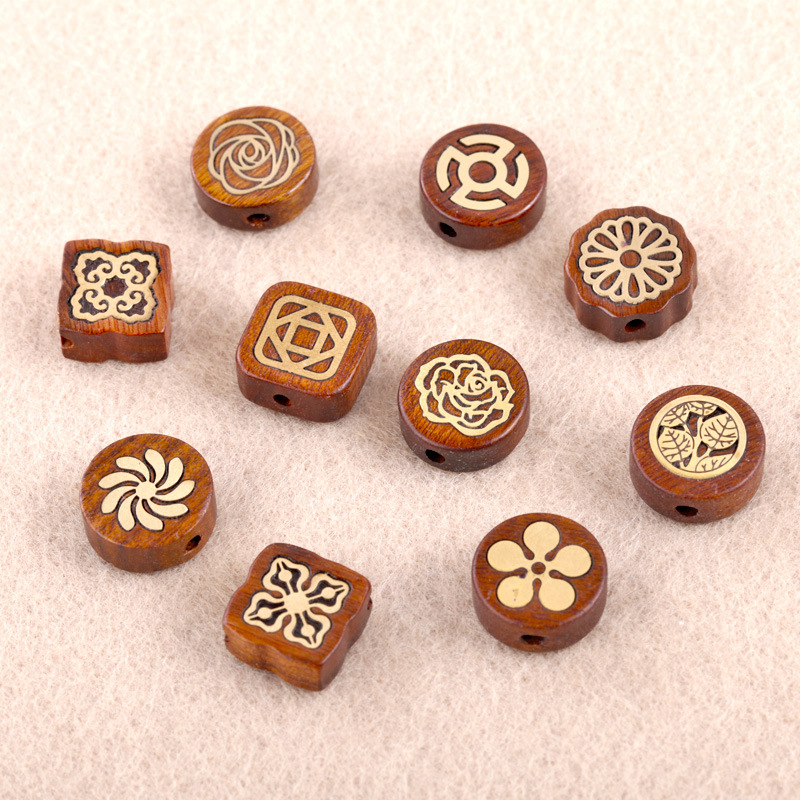 木制厂家花梨镶铜雕刻配件工艺品礼品工艺品礼品吊坠diy配饰批发