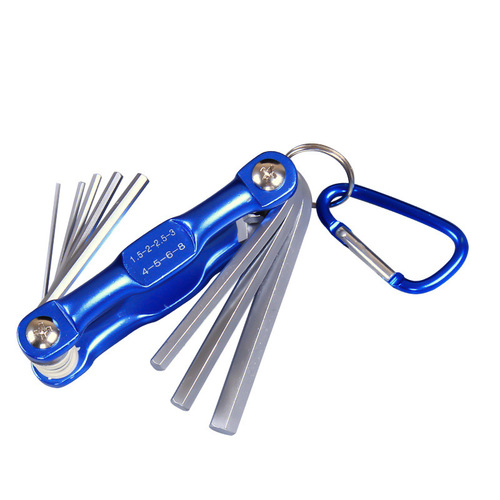Folding hexagonal wrench set 7PCS flat head plum blossom ball head combination hexagonal screwdriver hexagonal key tool
