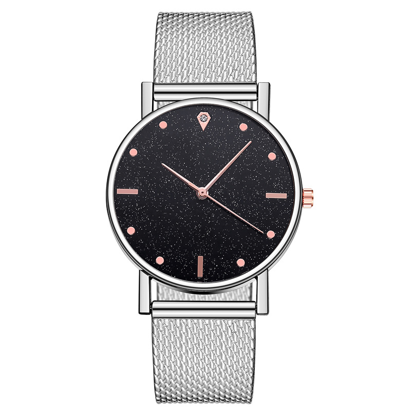 Fábrica al por mayor de comercio exterior Venta caliente banda de silicona reloj de cuarzo estrellado de las mujeres reloj de moda casual de negocios de moda