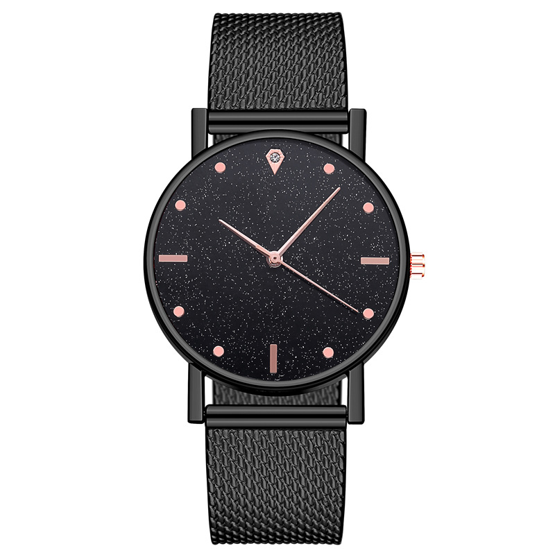 Fábrica al por mayor de comercio exterior Venta caliente banda de silicona reloj de cuarzo estrellado de las mujeres reloj de moda casual de negocios de moda