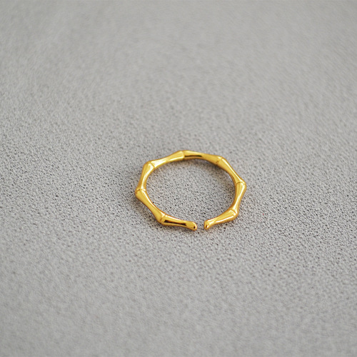 European and American jewelry, brass, gold-plated, modern, simple and exquisite, bamboo shape, fashionable and personalized, thin ring, index finger ring, stacked band