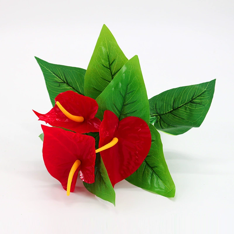 Ручка симуляция большой антуриум 18 голов 12 моделирование растений Моделирование цветы луч ложные цветы комнатное зеленое растение