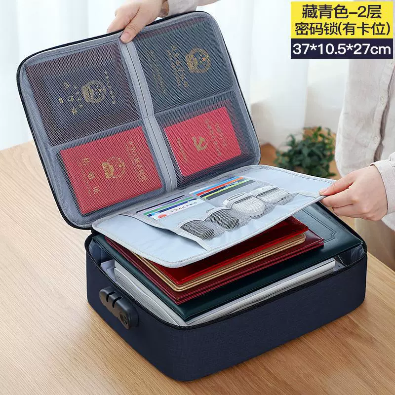 GENA Capacious Organizer Bag with Universal Card Holder for Documents - Multi-Layer Lockable Options