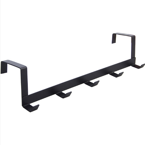 Living Room Kitchen Iron Gate Rear Hook No Drill Clothes Hook Rack Dormitory Hat Hook Clothing Hook 5-in-a-Row Hooks