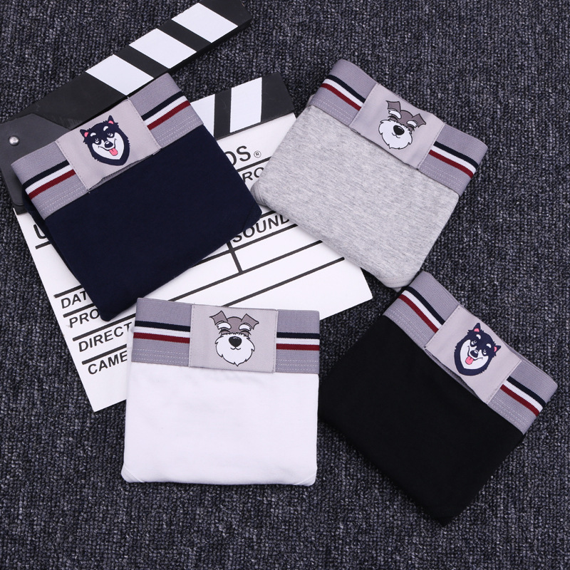 Women's Underwear Boxer Briefs Solid Color Cotton Underwear Japanese Cartoon Cute Wide Edge Unisex Style Youth