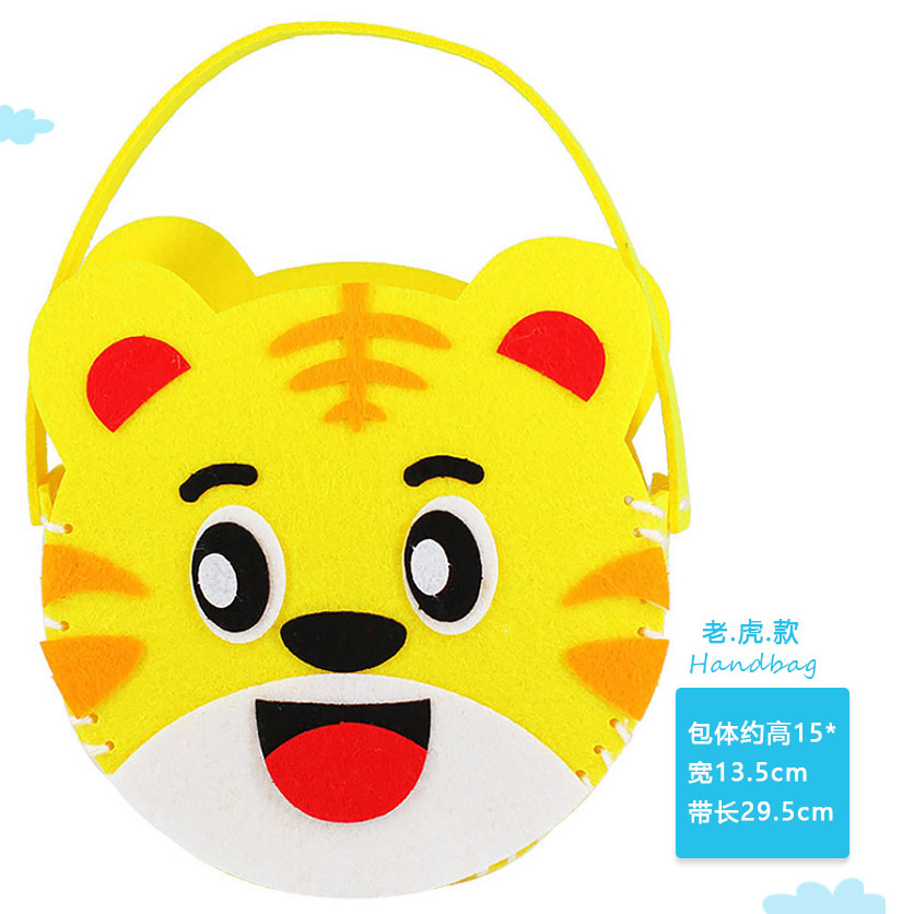 Tela no tejida de bricolaje para niños Bolsa no tejida hecha a mano de bricolaje Bolso no tejido de pasta de regalo de jardín de infantes