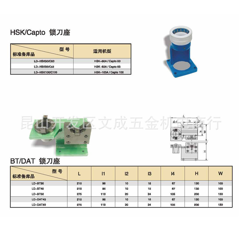 AKEN亚肯铣削夹持具LD-HSK50/C50(63/C63)100/C100)锁刀架（座）