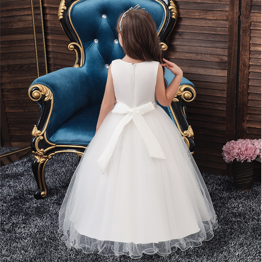 Amazon suministro largo vestido de las niñas vestido de princesa de la pasarela de los niños vestido de fiesta de cumpleaños de los niños