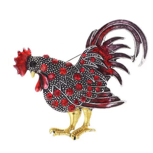 [Professional chicken making] Twelve zodiac chicken brooch, male and female zodiac year jewelry, cute gold corsage badge