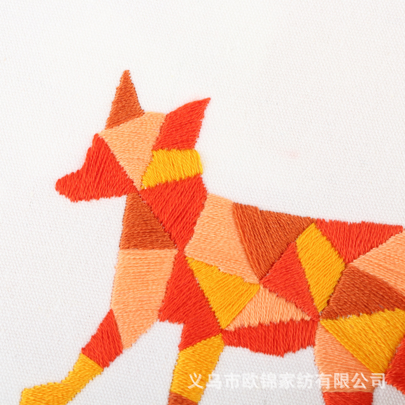 Geométrica animal Fox caballo DIY bordado hecho a mano paquete material costura traje combinación