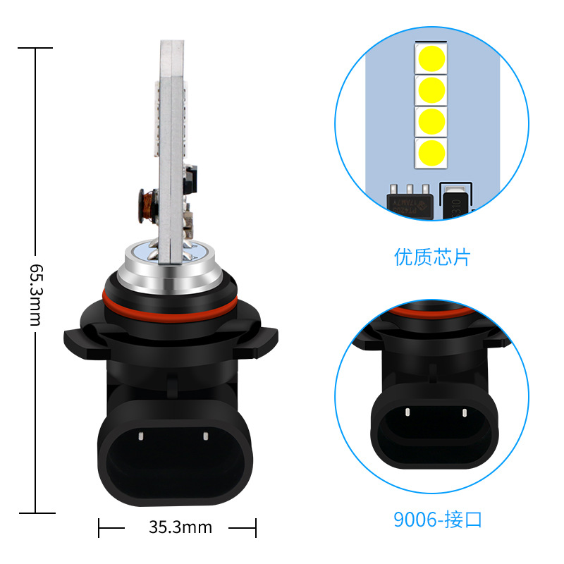 Nueva lámpara del coche llevó la lámpara de la niebla H11 9006 brillante de alta potencia anti-niebla de la lámpara 3030 8smd transfronteriza image 3