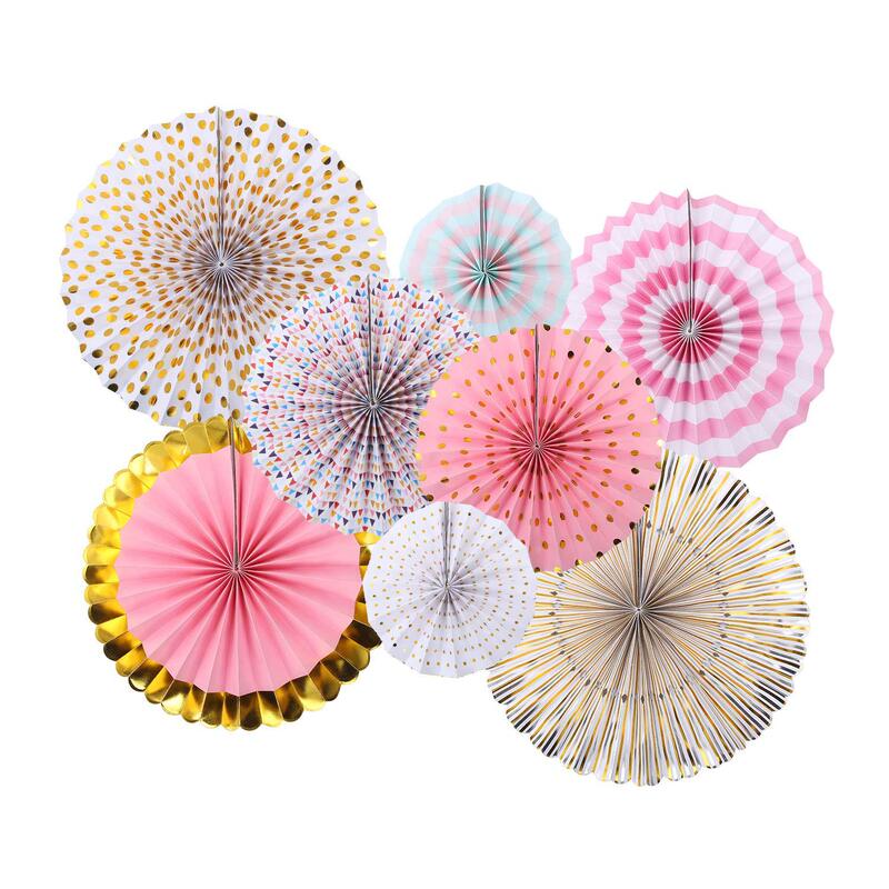 Bronzing Set Paper Fan Flower Flash Gold Flash Silver Paper Flower Fan 8 Pack Set European and American Wedding Background Decoration Bronzing Set Paper Fan Flower Flash Gold Flash Silver Paper Flower Fan 8 Pack Set European and American Wedding Background Decoration