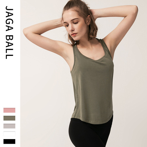 Cross-border European and American backless sports tops for women, slimming, yoga wear, camisole, running U-neck fitness tops