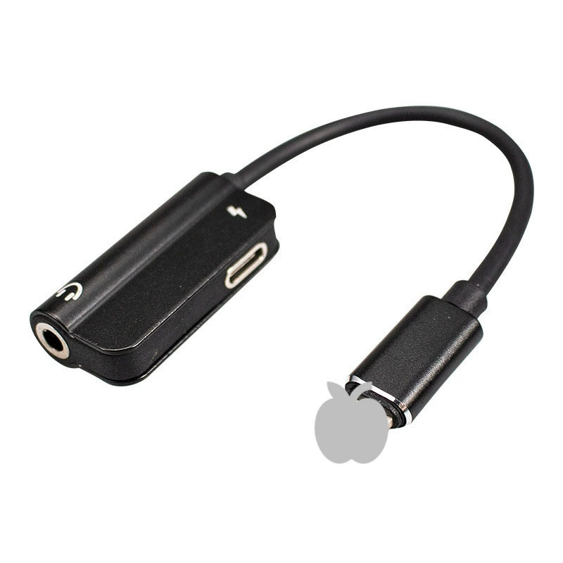 Кабель аудиоадаптера, подходящий для освещения наушников 3,5 мм, прослушивания и зарядки адаптера два в одном