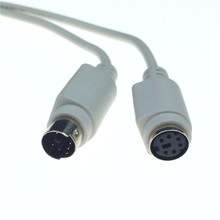 6针PS2公对母加长线鼠标键盘PS/2针转孔延长线游戏机方向盘光枪10