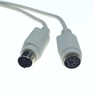 6针PS2公对母加长线鼠标键盘PS/2针转孔延长线游戏机方向盘光枪10
